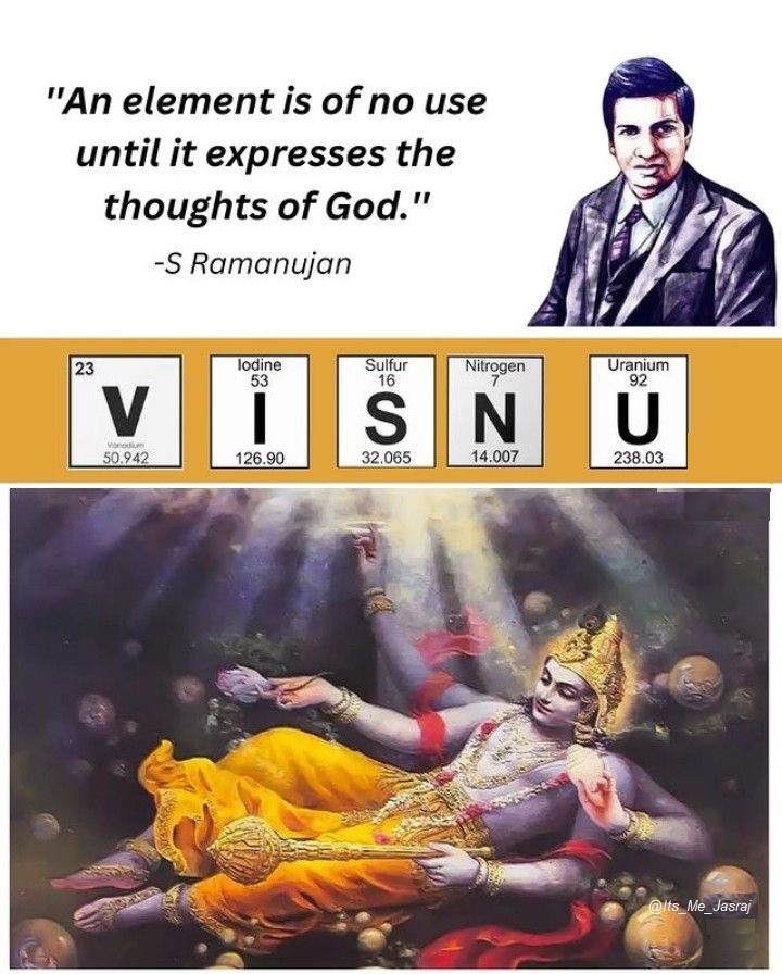 🧵THREAD: When Science Bows to Sanatan Dharma 🔱

What if I told you...even the Periodic Table sings the name of Lord Vishnu?
Brace yourself - this is Divinity in the Elements. 🌌🔬