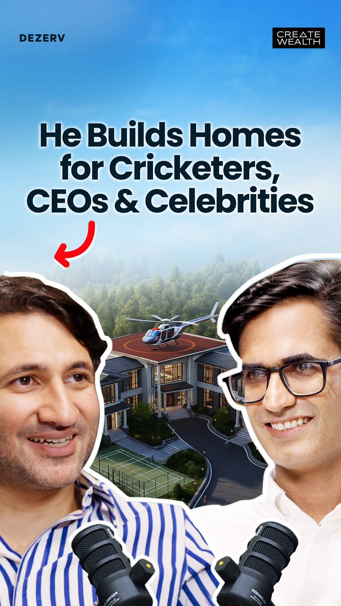Dezerv (@dezervhq) on Twitter photo Selling ₹5,000 crores worth of luxury real estate in India, <a href="/ispravaluxury/">Isprava</a> is redefining luxury living for India's HNIs!
In this episode of the Create Wealth podcast, our co-founder <a href="/sandeepjethwani/">Sandeep Jethwani</a> talks to <a href="/NibhrantShah/">Nibhrant Shah</a>, the founder of ISPRAVA.
Watch: youtube.com/watch?v=B57nIE… Selling ₹5,000 crores worth of luxury real estate in India, <a href="/ispravaluxury/">Isprava</a> is redefining luxury living for India's HNIs!
In this episode of the Create Wealth podcast, our co-founder <a href="/sandeepjethwani/">Sandeep Jethwani</a> talks to <a href="/NibhrantShah/">Nibhrant Shah</a>, the founder of ISPRAVA.
Watch: youtube.com/watch?v=B57nIE…