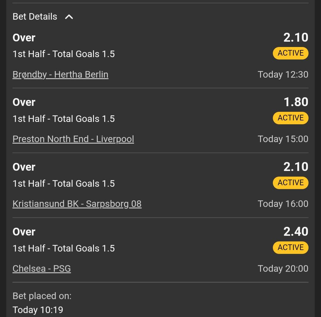 As we edge closer to international break finishing, there are a few games on today that are worth the punt in my opinion.. So I've given these 4 a try.. Odds: 18/1. GL⚽️⏳️