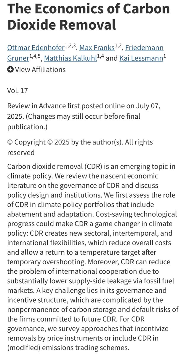 “The Economics of Carbon Dioxide Removal”