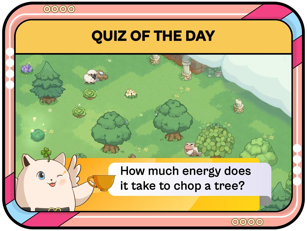 🌟 QUIZ OF THE DAY 🌟
How many energy points to take down a tree? 🌳💥
Let’s see who’s been paying attention... 👀