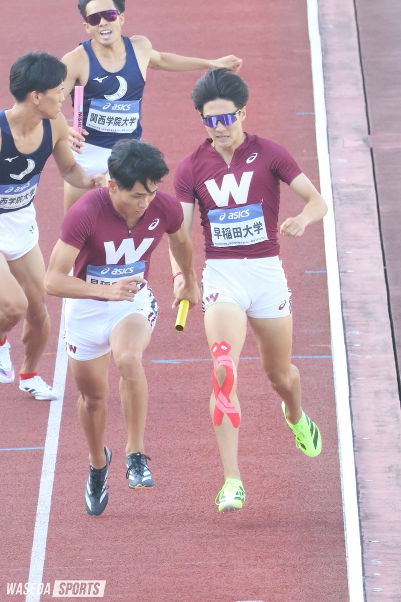 【陸上競技】第109回日本選手権リレー
▽男子４×400メートルリレー決勝

早大（森田ー髙須ー権田ー盛岡）　３分05秒79（４着）

#sousupokyoso #日本選手権リレー
