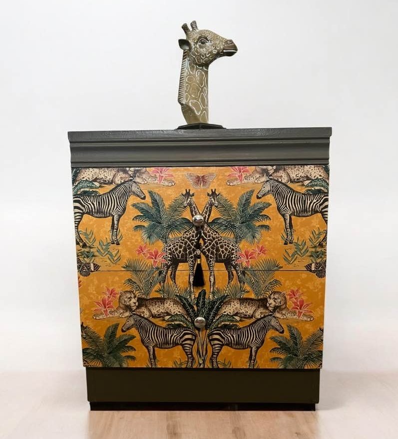Check out Chest of Drawers Grey Jungle Print Two Drawers on Casters ebay.us/m/kWsAq8 #eBay via <a href="/eBay_UK/">eBay UK</a>