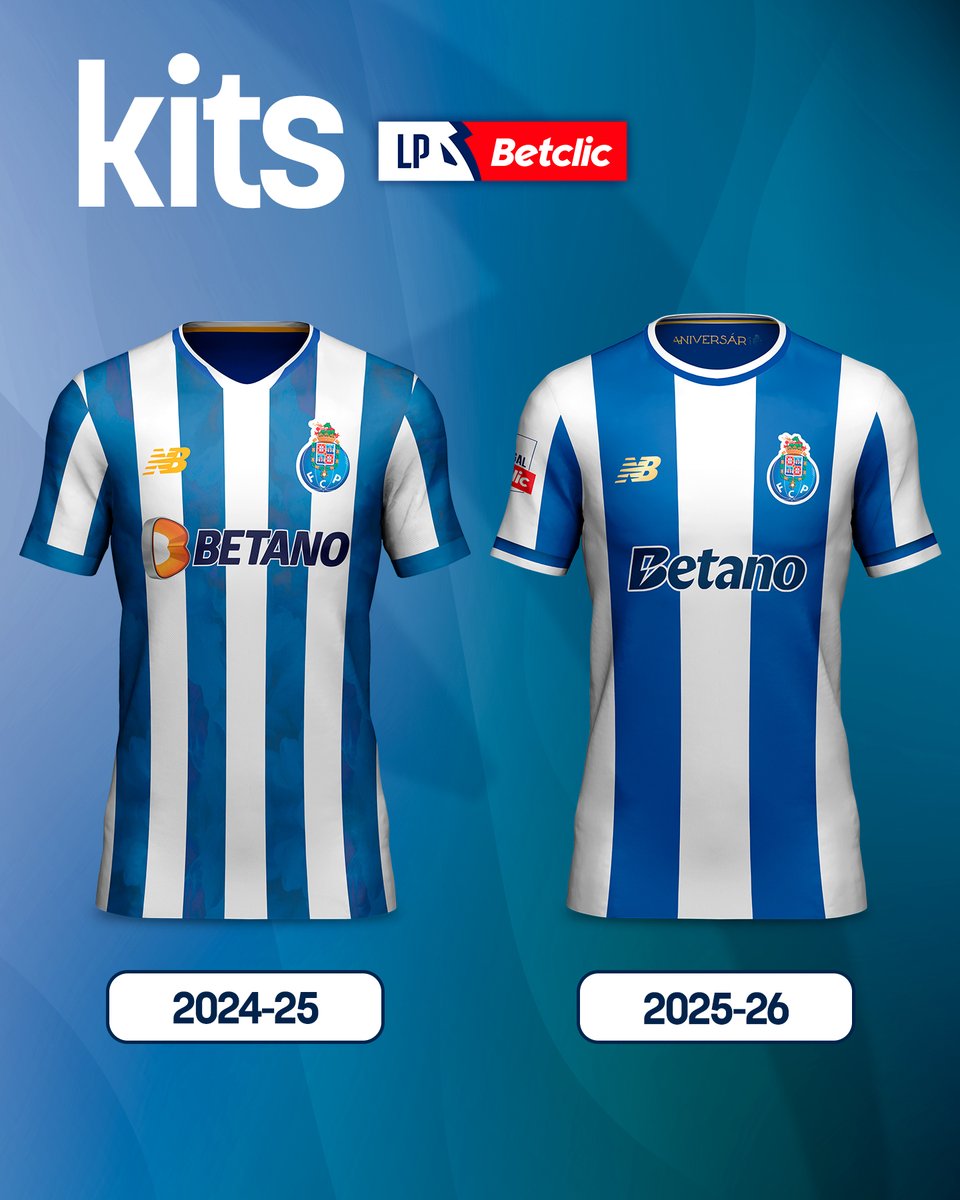 A nova pele do Dragão 🐉

Com o clássico azul e branco, mas agora com detalhes a dourado ✨

O que achas do novo equipamento do FC Porto?

#LigaPortugal #LigaPortugalBetclic #FCP