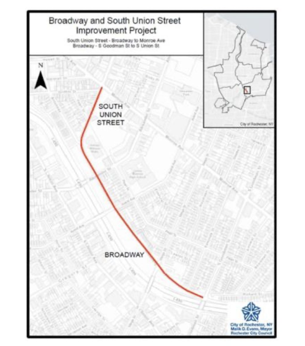 ROCcycling's tweet image. Public meeting Thursday for Broadway and South Union! cityofrochester.gov/departments/de…