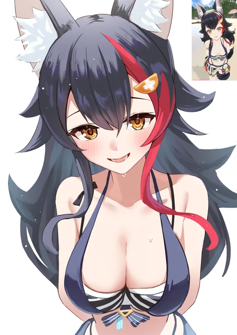 うちと一緒に水遊び、楽しかった? #みおーん絵