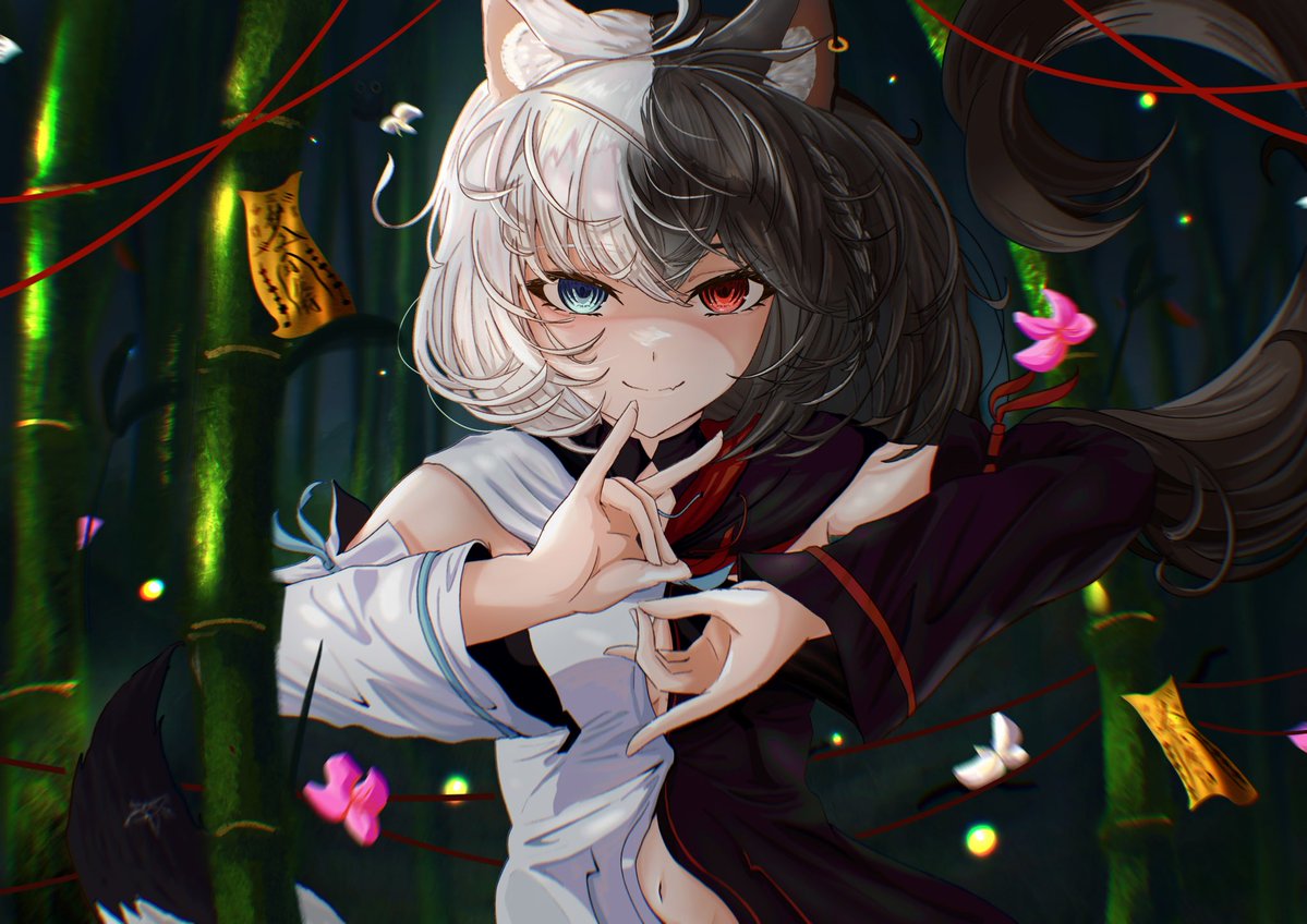 rabkong0903's tweet image. 🤍🦊🖤 支配 #絵フブキ