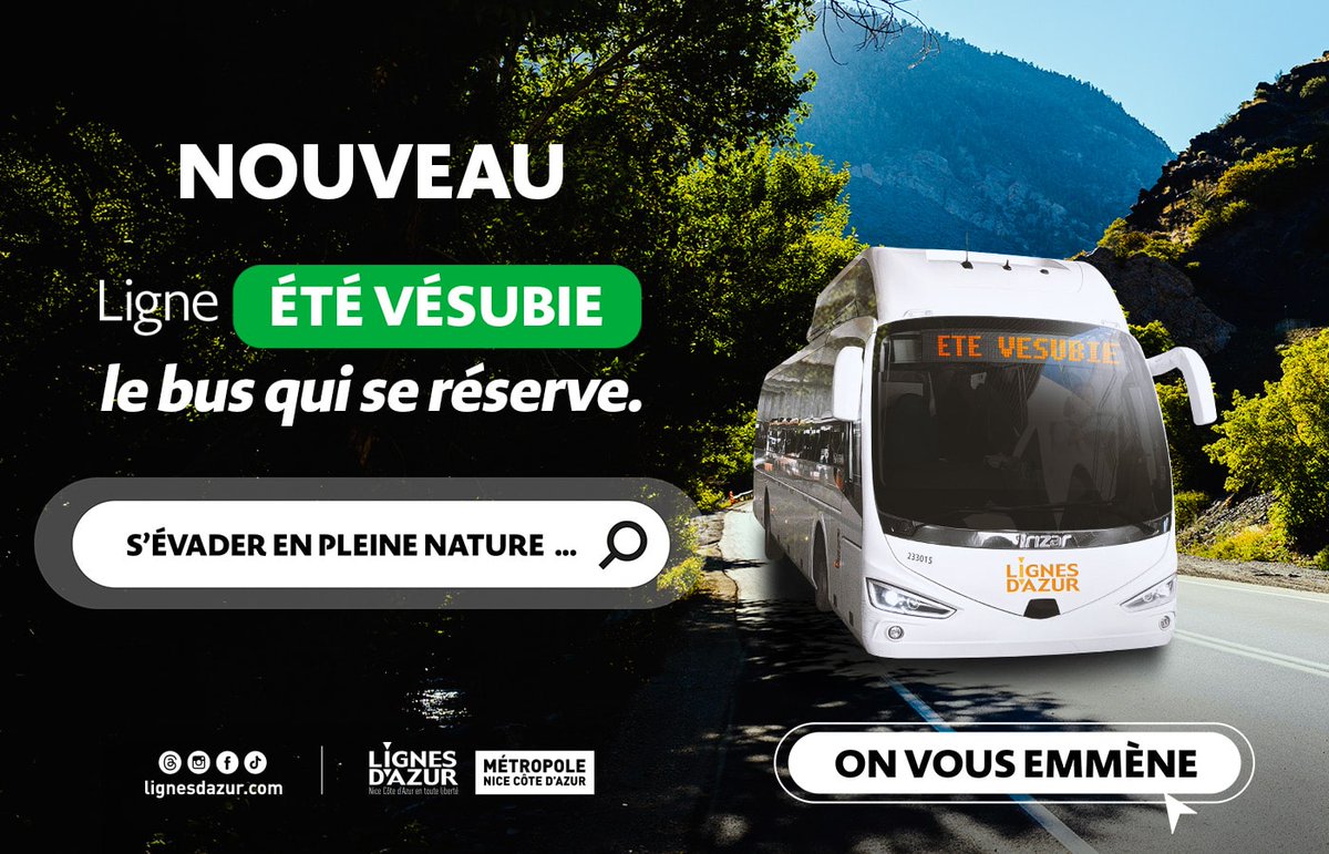🌿 Envie de nature cet été ?
Avec la nouvelle ligne "Été Vésubie", réservez votre place et partez à la découverte des grands espaces de la Vésubie !
🚌 Le bus se réserve et vous emmène au vert en toute simplicité.

📍 Toutes les infos 👉 lignesdazur.com/vos-navettes-d…

#NiceCotedAzur