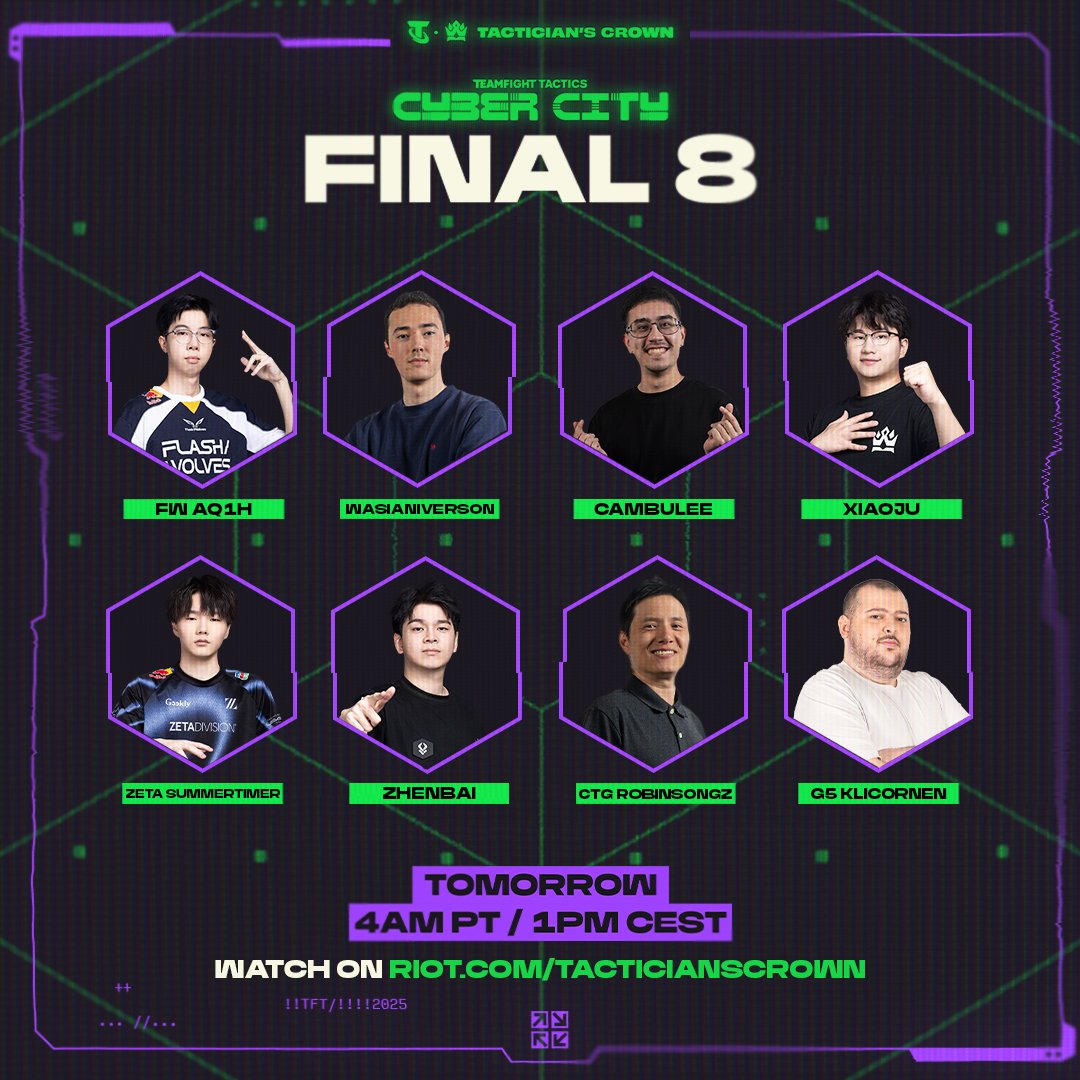 Cyber City Finals in 1 hour! 8 players left, time to crown one the champion!

KO Coliseum Dev Drop after game 2! Show match after the finals! Then we're just going to nerd out and talk about it all after. Going to be a busy day!

Come watch and have fun :D