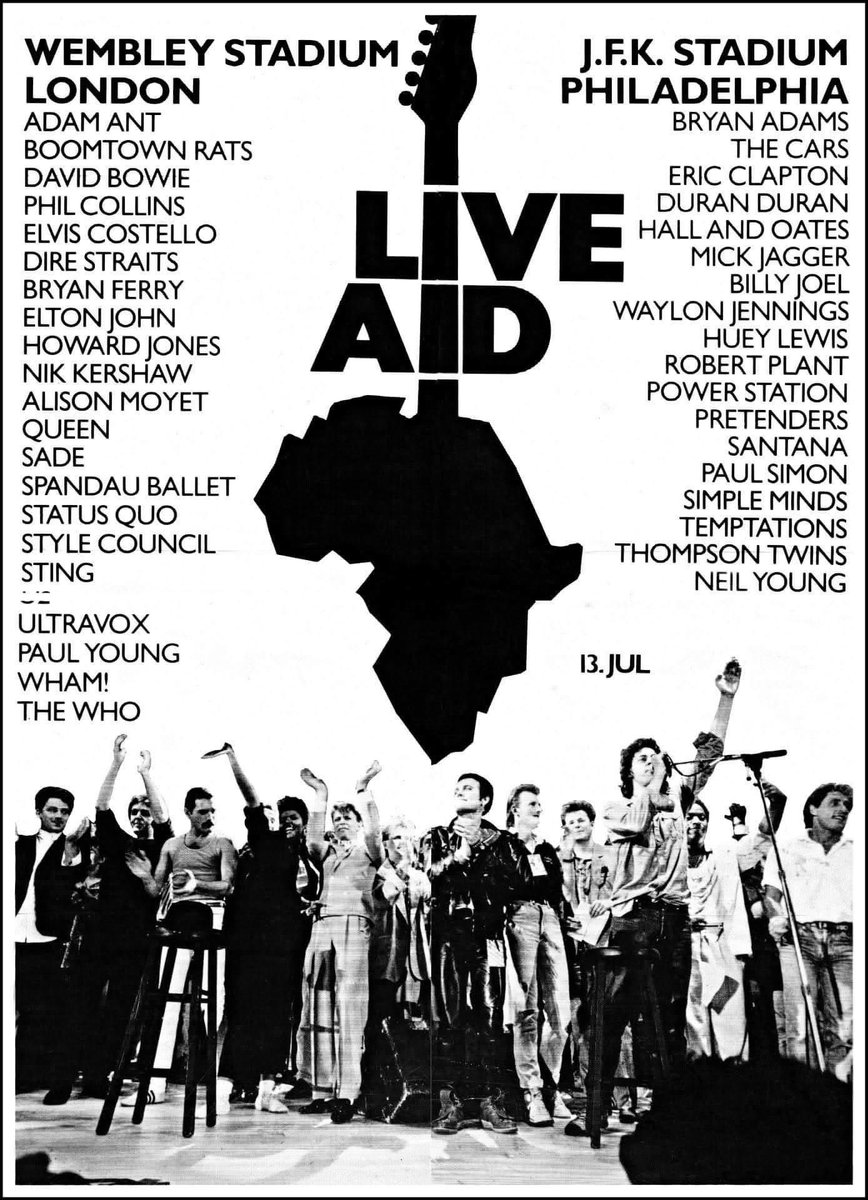 BetweenDaCleats's tweet image. 40 years ago today! I remember listening to Live Aid at work and watching the concert that evening.