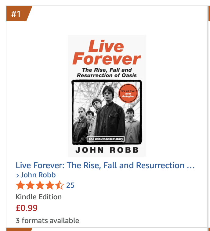 My Oasis book is number one best selling music book!