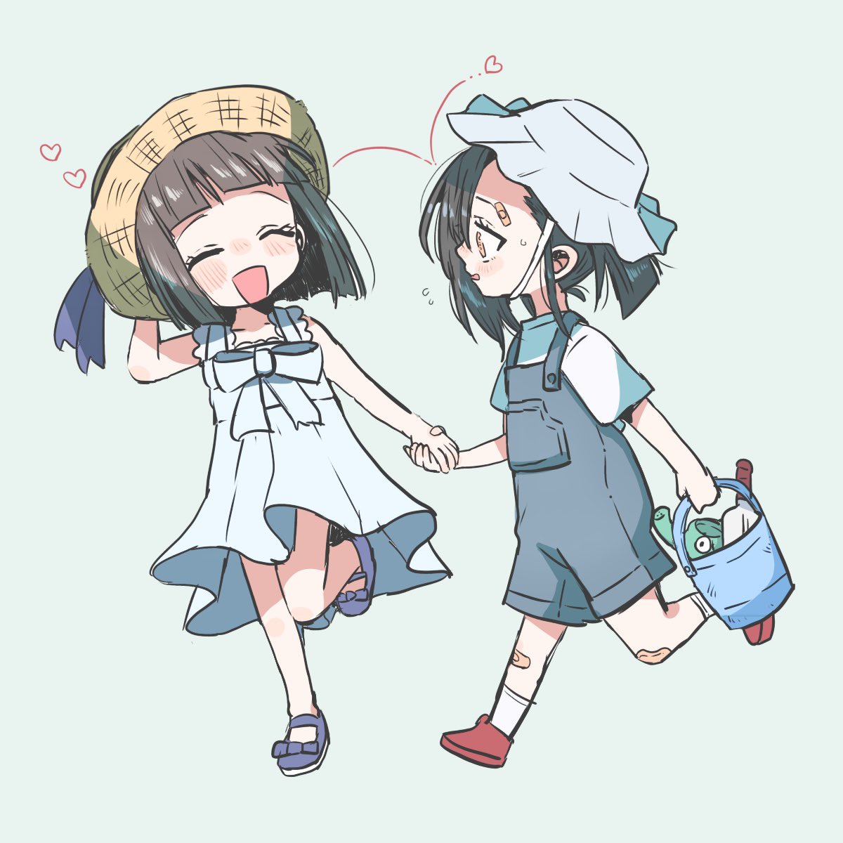 「幼少このせつちゃん。幼い2人は夏の思い出作れたのかなぁ。」|櫻田 円のイラスト