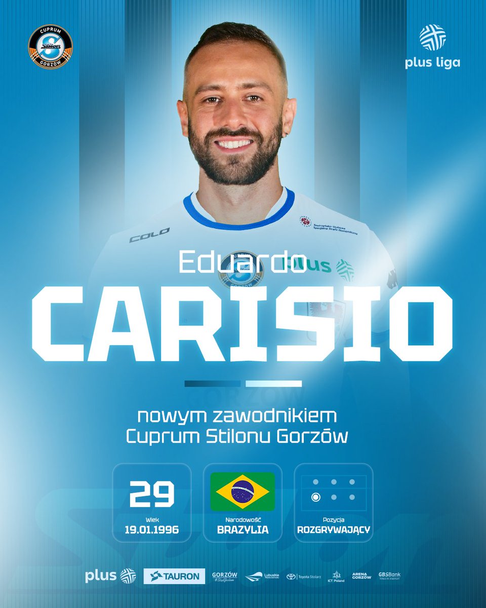 🧠 Nowy mózg drużyny!

👤 Eduardo Carisio Sobrinho nowym rozgrywającym Cuprum Stilonu Gorzów!

🔗 stilongorzow.com/aktualnosci/of…