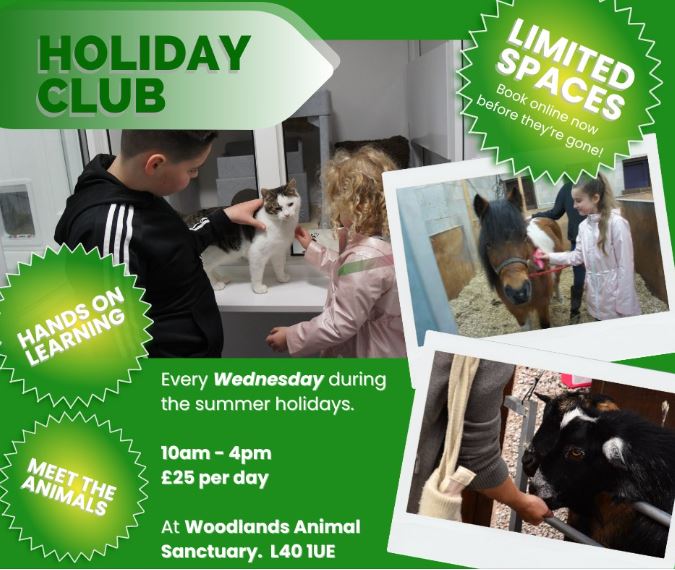 Limited spaces left for our first week of holiday club at Woodlands Animal Sanctuary #southport qlocal.co.uk/southport/news…
