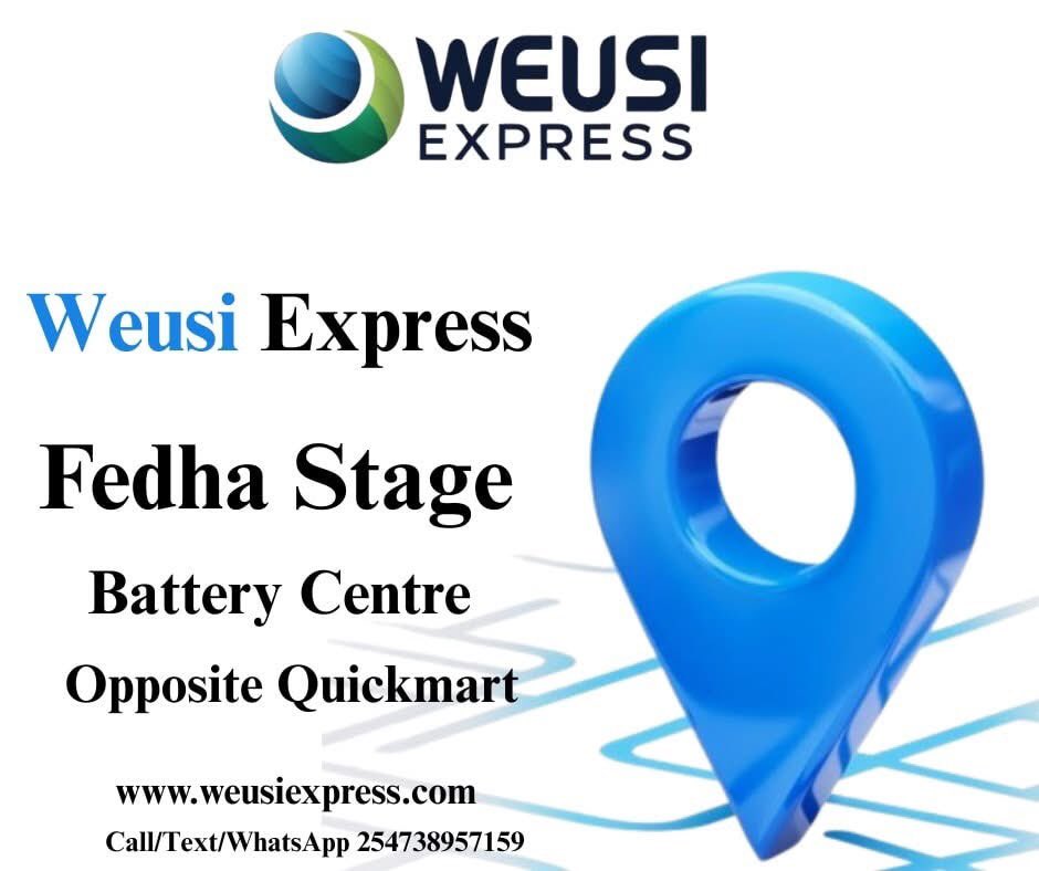 Weusi Express Fedha station is up and running ready to help you ship and receive parcels from any part of the country. Sending your parcels with Nairobi metropolitan area is only 200 flat rate and outside Nairobi 300 no matter the area.
Weusi Express, convenience you can trust.