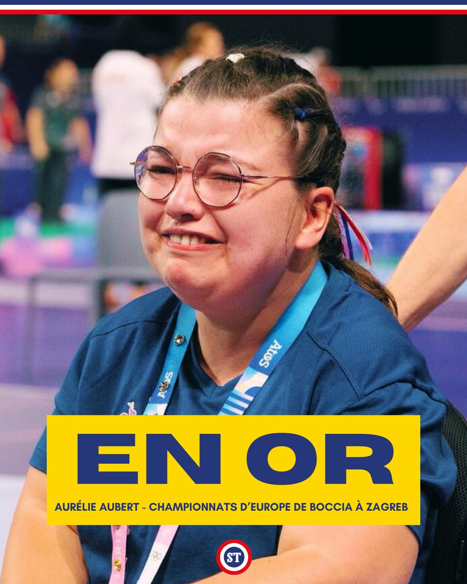 🇫🇷 CHAMPIONNE D'EUROPE ❤️

Aurélie Aubert décroche son premier sacre continental aux championnats d'Europe de Boccia à Zagreb 🥇

Quel plaisir de retrouver notre championne paralympique sur la plus haute marche du podium 🤩

📸 CPSF/KMSP