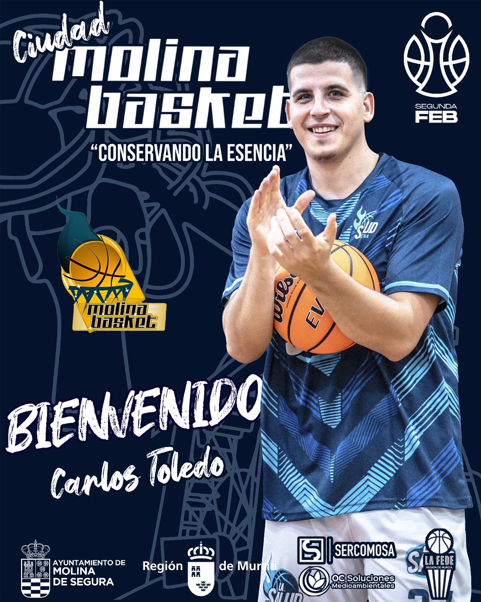 SEGUNDA FEB | Carlos Toledo se une al Ciudad Molina Basket

Con casi 400 partidos FEB y experiencia en LEB Oro y ACB, el alero llega para aportar baloncesto, carácter y oficio a nuestro equipo

💥 Bienvenido a tu nueva casa, Carlos.

 #ConservandoLaEsencia #FamiliaMB