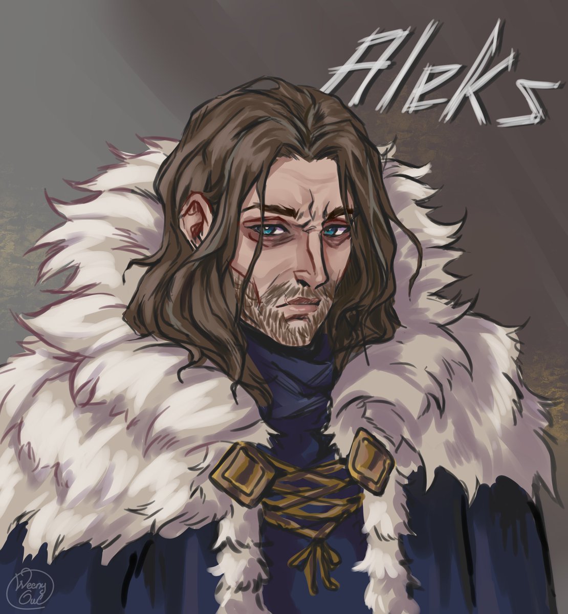 Such a cute gift from <a href="/weenyowl/">WeenyOwl_Art🔞</a> ;-; My emotional support middle aged man from my Scaramona fic ❤️ Thank you again!