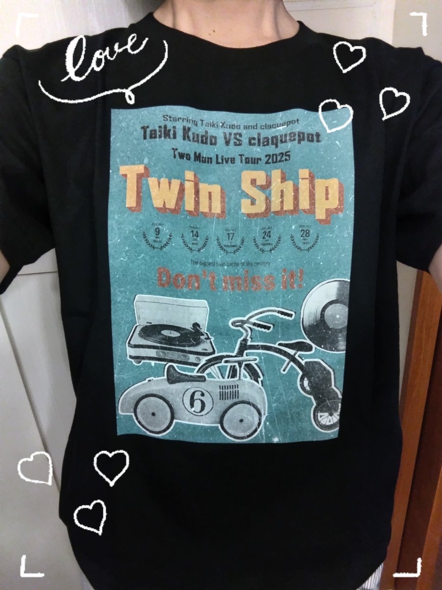 Taiki Kudo VS claquepot Tシャツ 会場販売のお知らせ】「Taiki Kudo VS claquepot Two Man Live Tour