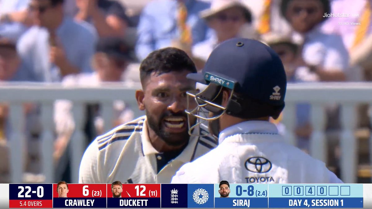 AGGRESSION FROM SIRAJ AFTER TAKING THE WICKET OF DUCKETT 🥶