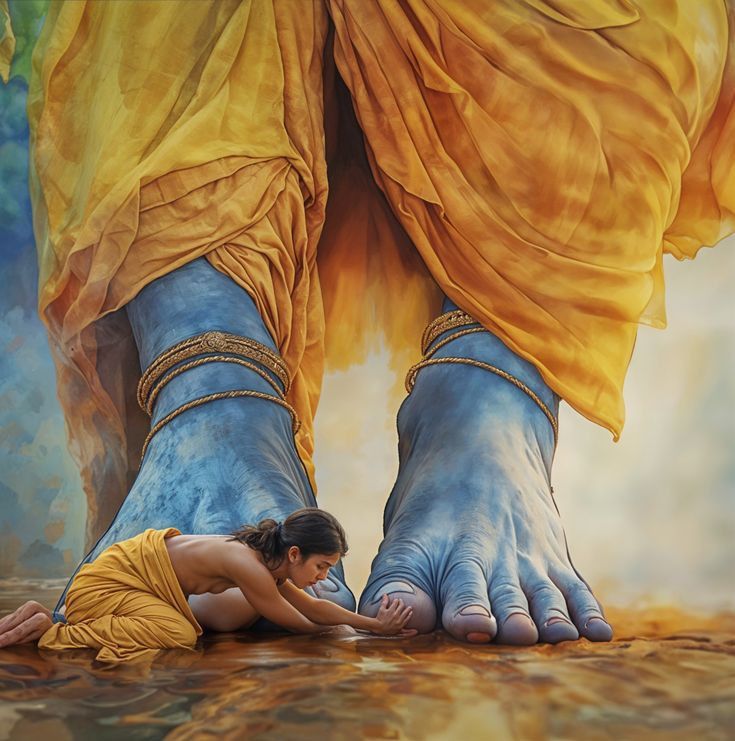 Touch lotus feet of Krishna ji with this 🙌 emoji