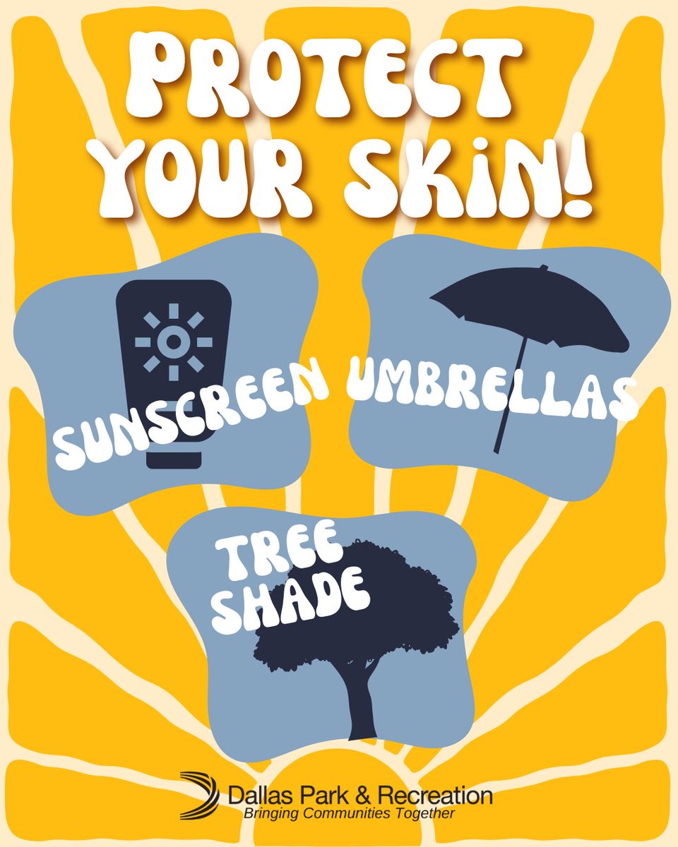 DallasParkRec's tweet image. Slide into fun but block the ☀️!! Sun exposure can have long-term, serious effects, so make sure you're taking proper safety precautions when you're outside! #ParkandRecreationMonth #FunInTheSun #sunprotection