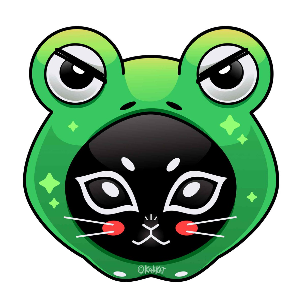 Kodi_Kat's tweet photo. Frog cat face fans are potentially popping up at Anime Iowa with limited stock! Grab yours before they're gone! Trying out new merch, so don't miss out!

#frogcat #blackcat #meme #digitalart #vector #catart #cute #animeiowa https://t.co/Xd7A0g11je