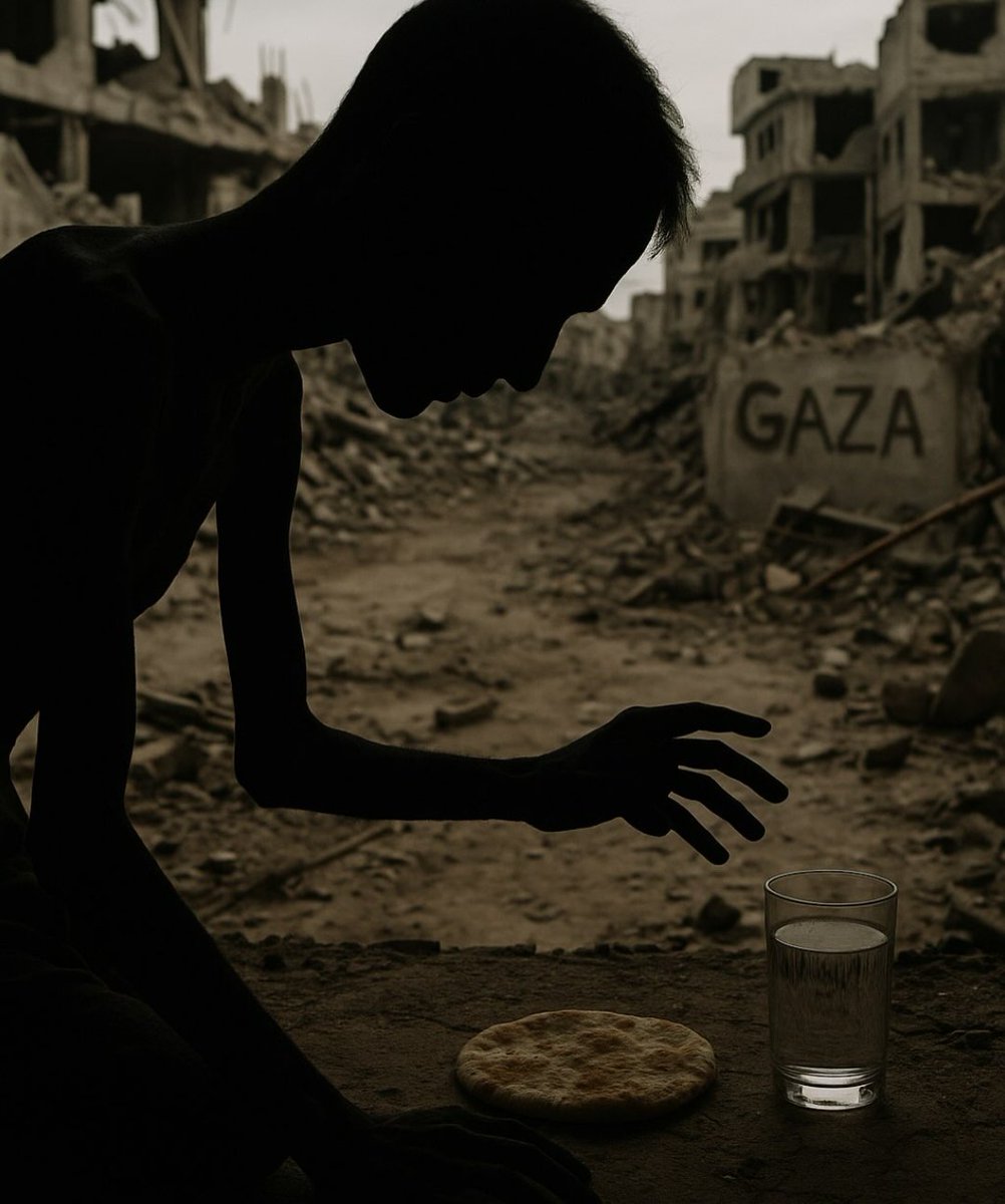 Ikramkh786's tweet photo. This is not just a piece of bread. It's a symbol for our survival.
Me and my family hungry no food
Let the world know. Don't scroll without showing your humanity😞 #GazaGenocide #FreePalestine https://t.co/fS66HiHvYm