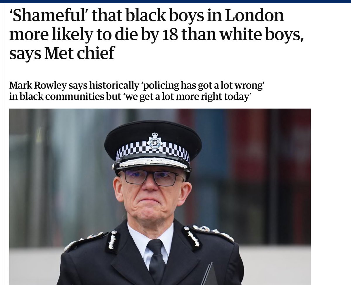 Apparently black boys in London are more likely to die by 18 than white boys. 

Is that “shameful” because of the police action?

Or because of parental inaction? 

Or because of personal responsibility?