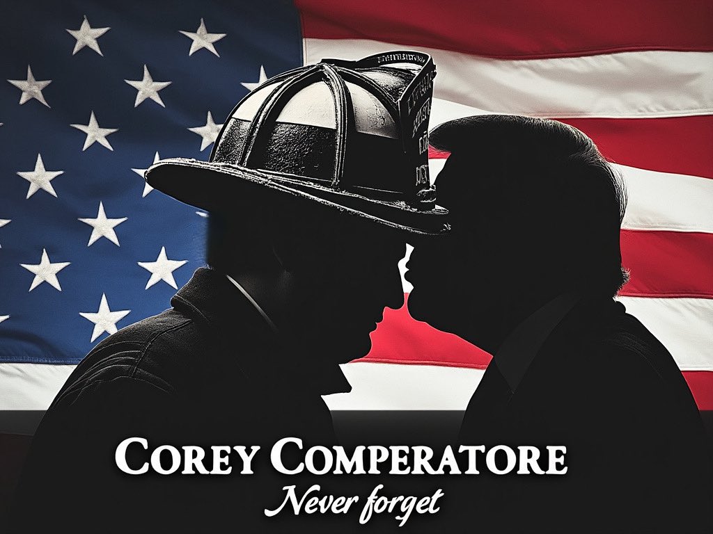 SigersonBell's tweet image. Never forget Fire Chief Corey Comperatore. 

One year on from his Death but never forgotten—a true American hero and a very good man. The people who knew him said he was a true gentleman in every sense—a legend, a man of the community and a Father. 

He is with Jesus. 🇺🇸