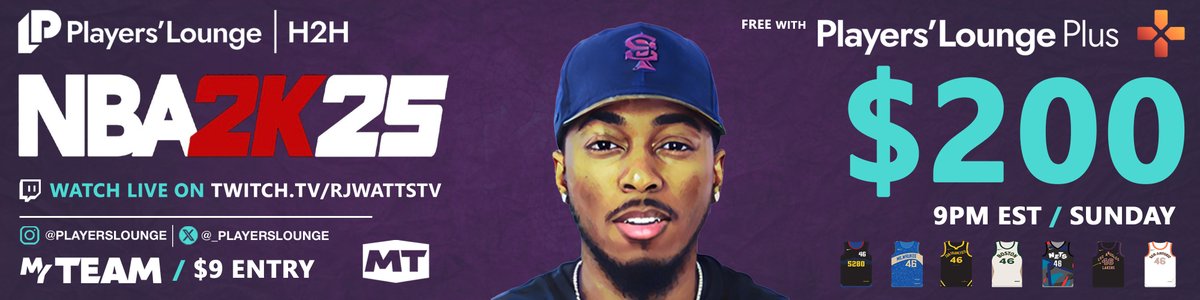 _playerslounge's tweet image. ๐ฅ $200 MyTeam Tournament TONIGHT! ๐ฅ
๐ Hosted by @RjwattsTv
โฐ When: 9PM ET
๐ฅ Free Entry with PL+
๐ฎ Watch: twitch.tv/rjwattstv
๐ Sign up below:
playerslounge.com/r/myteam/rjwatโฆ
#2K25
