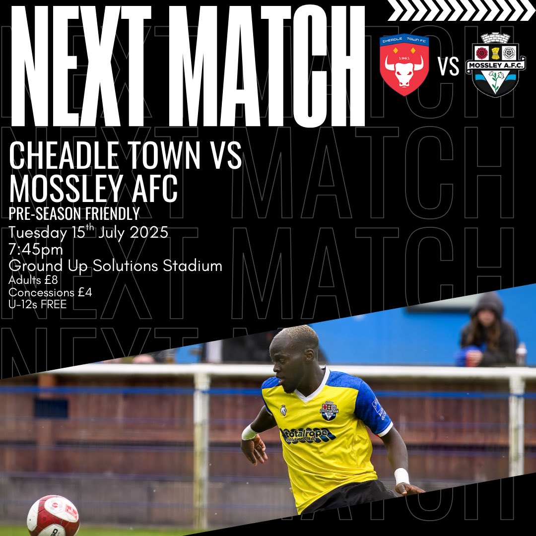 Mossley AFC (@mossleyafc) on Twitter photo ๐๐๐๐จ ๐๐ช๐๐จ๐๐๐ฎ - ๐๐ง๐-๐จ๐๐๐จ๐ค๐ฃ ๐๐ค๐ฃ๐ฉ๐๐ฃ๐ช๐๐จ
Weโre back on the road this Tiesday as we travel to <a href="/CheadleTownFC/">Cheadle Town FC</a> for a pre-season friendly.
See you there, Lilywhites!
โช๏ธโซ๏ธ ๐๐๐๐จ ๐๐ช๐๐จ๐๐๐ฎ - ๐๐ง๐-๐จ๐๐๐จ๐ค๐ฃ ๐๐ค๐ฃ๐ฉ๐๐ฃ๐ช๐๐จ
Weโre back on the road this Tiesday as we travel to <a href="/CheadleTownFC/">Cheadle Town FC</a> for a pre-season friendly.
See you there, Lilywhites!
โช๏ธโซ๏ธ