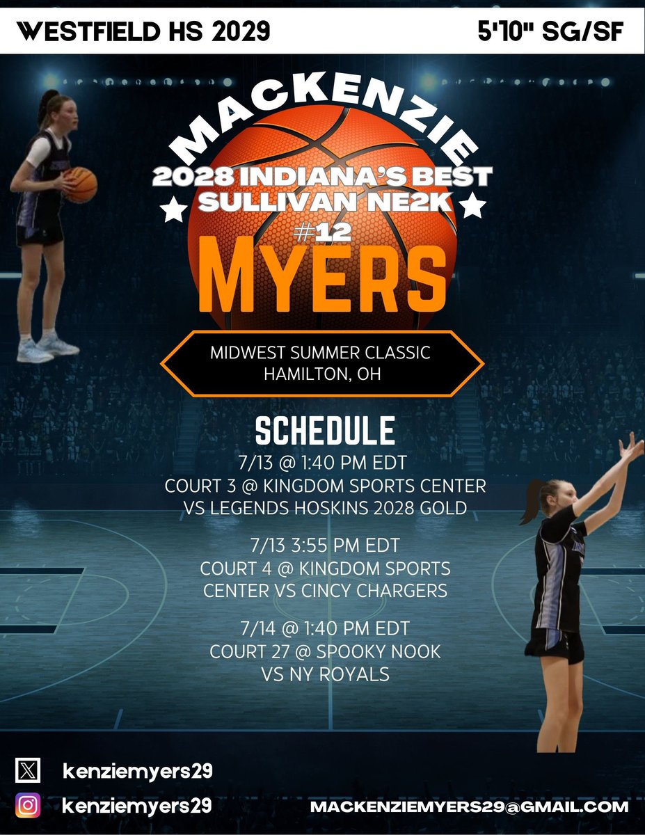 Mackenzie Myers (@kenziemyers29) on Twitter photo Excited for another weekend of putting in work with my team!
<a href="/INBestBBall/">Indiana's Best BBall</a> <a href="/PGHIndiana/">Prep Girls Hoops Indiana</a> <a href="/M14hoopsindy/">M14Hoops Indy</a> Excited for another weekend of putting in work with my team!
<a href="/INBestBBall/">Indiana's Best BBall</a> <a href="/PGHIndiana/">Prep Girls Hoops Indiana</a> <a href="/M14hoopsindy/">M14Hoops Indy</a>