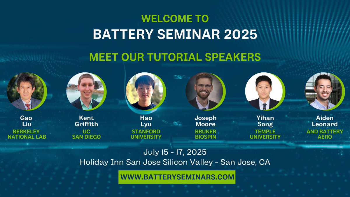 PlugVolt (@plugvolt) on Twitter photo 🔋Battery Seminar 2025 kicks off TOMORROW in San Jose! Don’t miss all-day tutorials by top speakers from <a href="/BerkeleyLab/">Berkeley Lab</a>, <a href="/Stanford/">Stanford University</a>, <a href="/UCSanDiego/">UC San Diego</a> & more! ⚡
Connect with experts shaping the future of batteries.
Register: batteryseminars.com
#BatterySeminar2025 #EV #eMobility 🔋Battery Seminar 2025 kicks off TOMORROW in San Jose! Don’t miss all-day tutorials by top speakers from <a href="/BerkeleyLab/">Berkeley Lab</a>, <a href="/Stanford/">Stanford University</a>, <a href="/UCSanDiego/">UC San Diego</a> & more! ⚡
Connect with experts shaping the future of batteries.
Register: batteryseminars.com
#BatterySeminar2025 #EV #eMobility