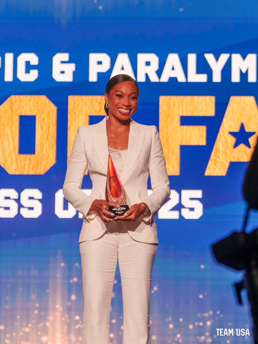 TeamUSA's tweet image. The best to ever do it. 🐐
@allysonfelix’s legacy is cemented in the #TeamUSAHOF.