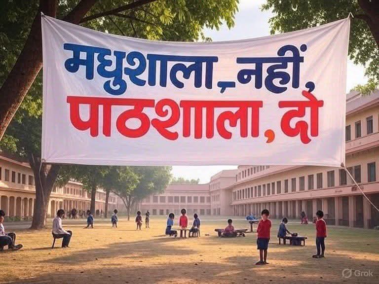 लिखते रहिए जब तक सरकार अपना फैसला ना बदल ले।🔥
 #मधुशाला_नहीं_पाठशाला_दो
