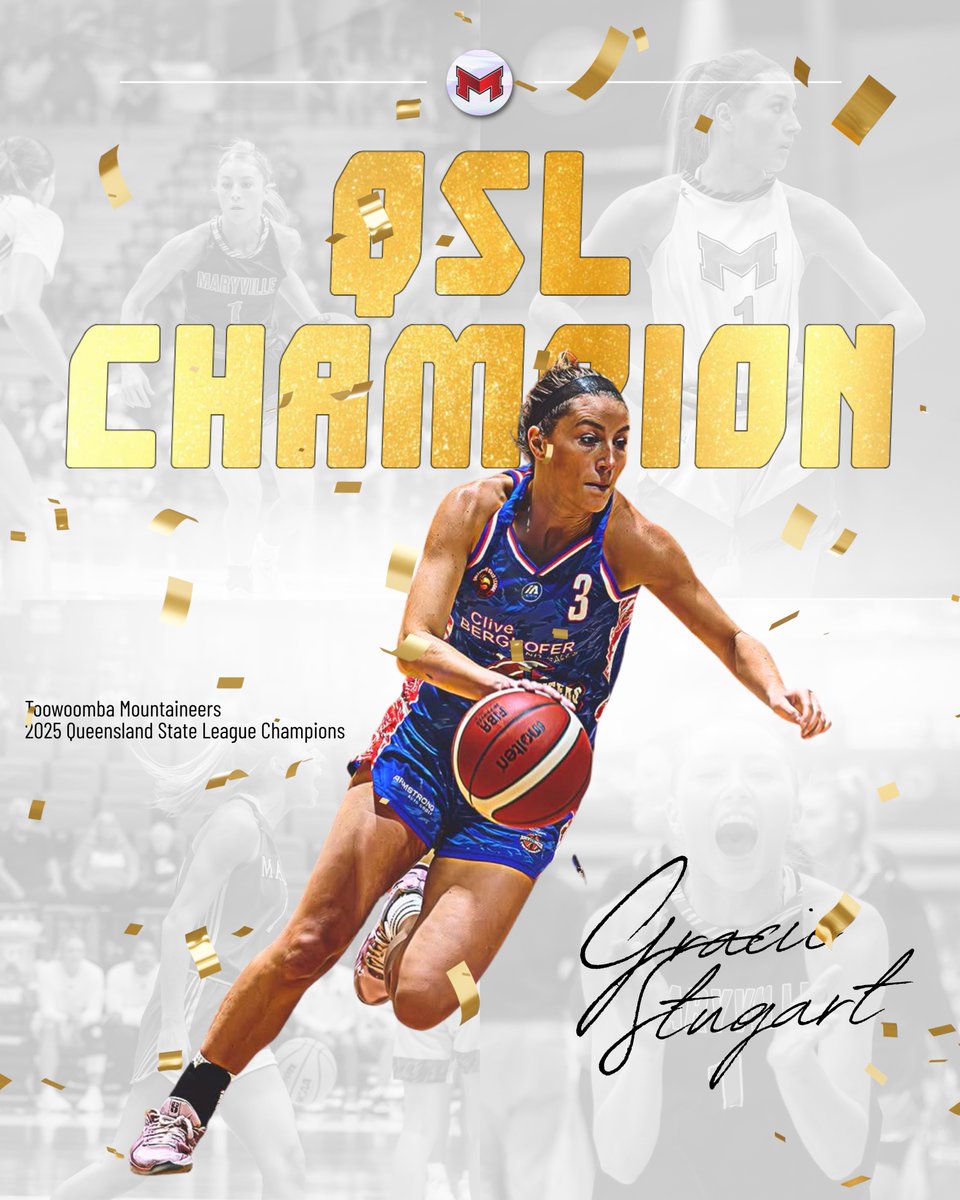 Maryville Women's Basketball (@maryvillewbb) on Twitter photo Call HER a CHAMPION ๐
Maryville alum, Gracie Stugart made history leading her Toowoomba Mountaineers to a Queensland State League title for the first time since 1975, breaking a 50 year drought! ๐ฆ๐บ <a href="/twmbabasketball/">Toowoomba Basketball</a>
Congrats <a href="/graciestugart3/">Gracie Stugart</a> on a great season!
#BigRedM | Call HER a CHAMPION ๐
Maryville alum, Gracie Stugart made history leading her Toowoomba Mountaineers to a Queensland State League title for the first time since 1975, breaking a 50 year drought! ๐ฆ๐บ <a href="/twmbabasketball/">Toowoomba Basketball</a>
Congrats <a href="/graciestugart3/">Gracie Stugart</a> on a great season!
#BigRedM |