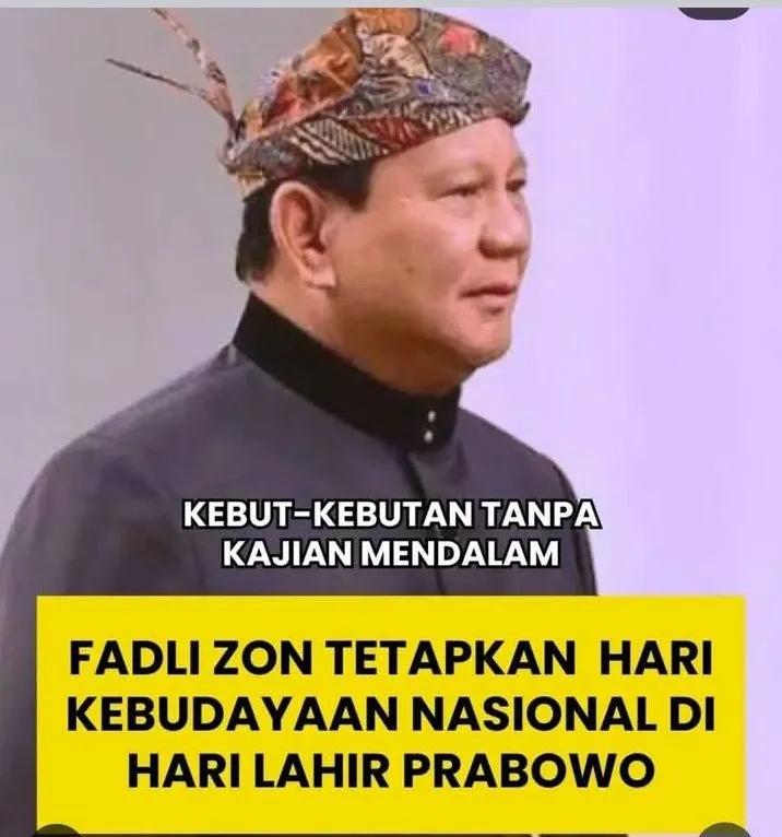Revolusi Moral (@harrypattyrm00) on Twitter photo #BatalkanHariBudayaNas
#PecatFadlizon
<a href="/prabowo/">Prabowo Subianto</a> <a href="/SBYudhoyono/">S. B. Yudhoyono</a>
<a href="/sjafriesjams/">Sjafrie Sjamsoeddin</a> <a href="/bang_dasco/">Prof .Sufmi Dasco Ahmad</a>
<a href="/PDI_Perjuangan/">PDI Perjuangan</a> <a href="/riekediahp/">Rieke Diah Pitaloka</a>
Sebagai seseorang yg seharusnya NEGARAWAN Abdi RAKYAT & UUD maka pengkultusan diri modal bagini WAJIB dihindarkan.
Anda, adalah Presiden yg berpotensi jadi #BatalkanHariBudayaNas
#PecatFadlizon
<a href="/prabowo/">Prabowo Subianto</a> <a href="/SBYudhoyono/">S. B. Yudhoyono</a>
<a href="/sjafriesjams/">Sjafrie Sjamsoeddin</a> <a href="/bang_dasco/">Prof .Sufmi Dasco Ahmad</a>
<a href="/PDI_Perjuangan/">PDI Perjuangan</a> <a href="/riekediahp/">Rieke Diah Pitaloka</a>
Sebagai seseorang yg seharusnya NEGARAWAN Abdi RAKYAT & UUD maka pengkultusan diri modal bagini WAJIB dihindarkan.
Anda, adalah Presiden yg berpotensi jadi