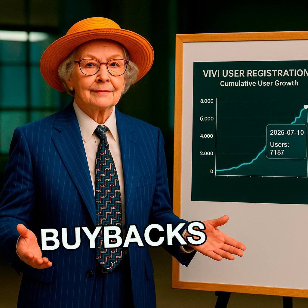 I think people still asleep on this:
$VIVI buys back 51% of all fees she generates

Built-in demand loop, granny going so much higher