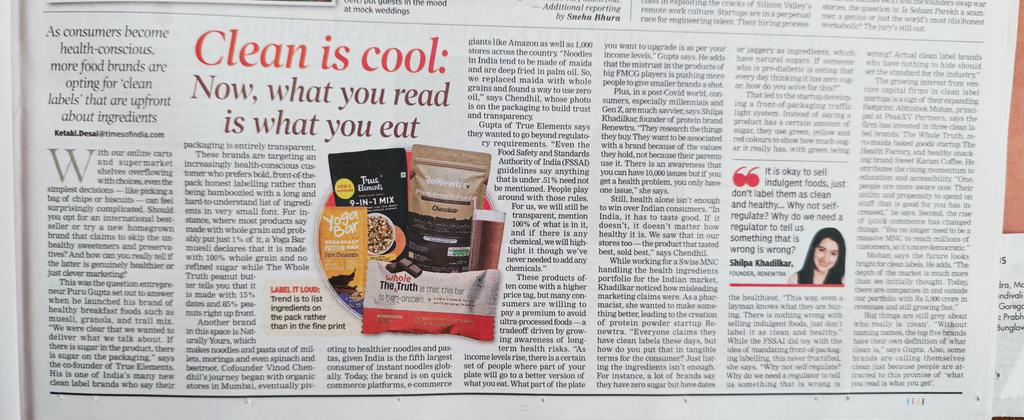 samieramritwar's tweet image. 💡 Clean Labels / Good Healthy Brands - Business 🔥🔥🔥

#CleanLabelSnacks #cleanlabelfood 
#TrueElements #TheWholeTruth #renewtra #NaturallyYours 
 #businessideasinindia #samieramritwar