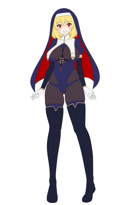 ぴっちりシスターちゃんの下描きです! 