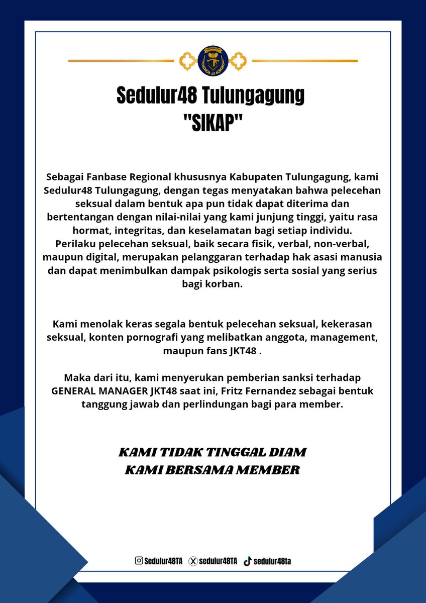 Idol kami bersinar. Tapi mengapa suara kami dipadamkan?

Jika cinta ini terlalu keras untuk kalian dengar,
kami akan pelan-pelan mengecilkan.

#Fufuritsuout