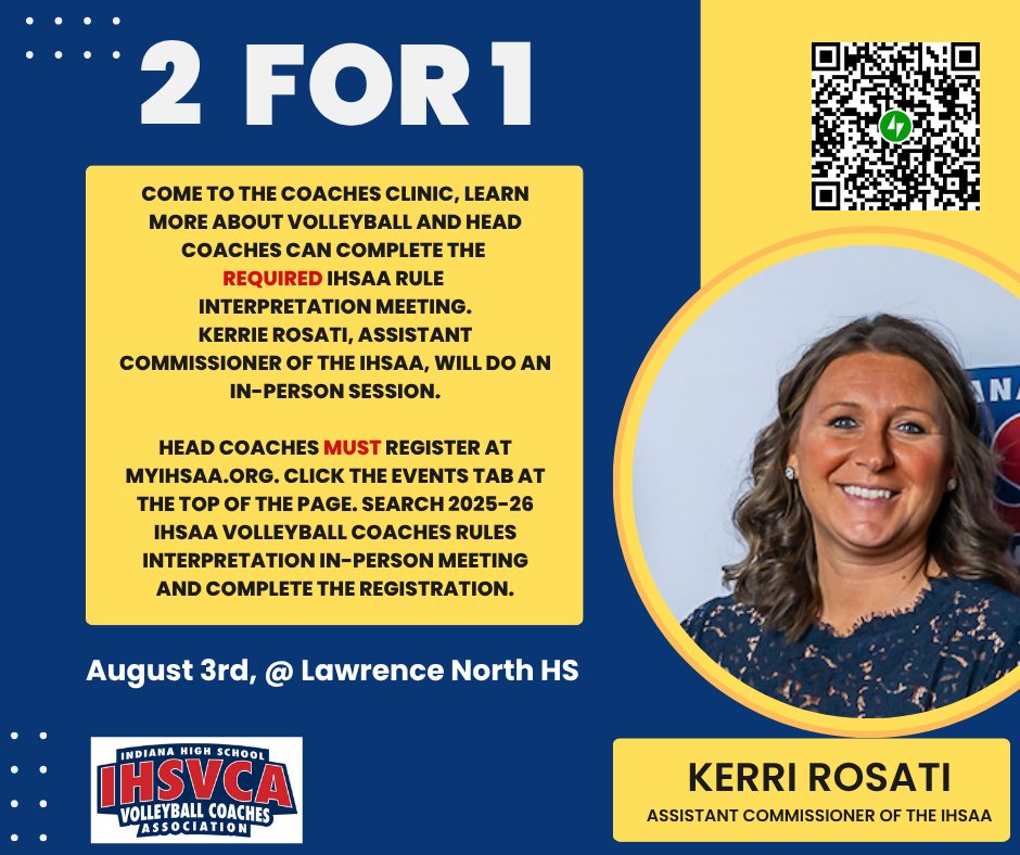 Head coaches are required to attend an IHSAA Rules Interpretation Meeting.  Join us for the Coaches Clinic to check this off your list.
