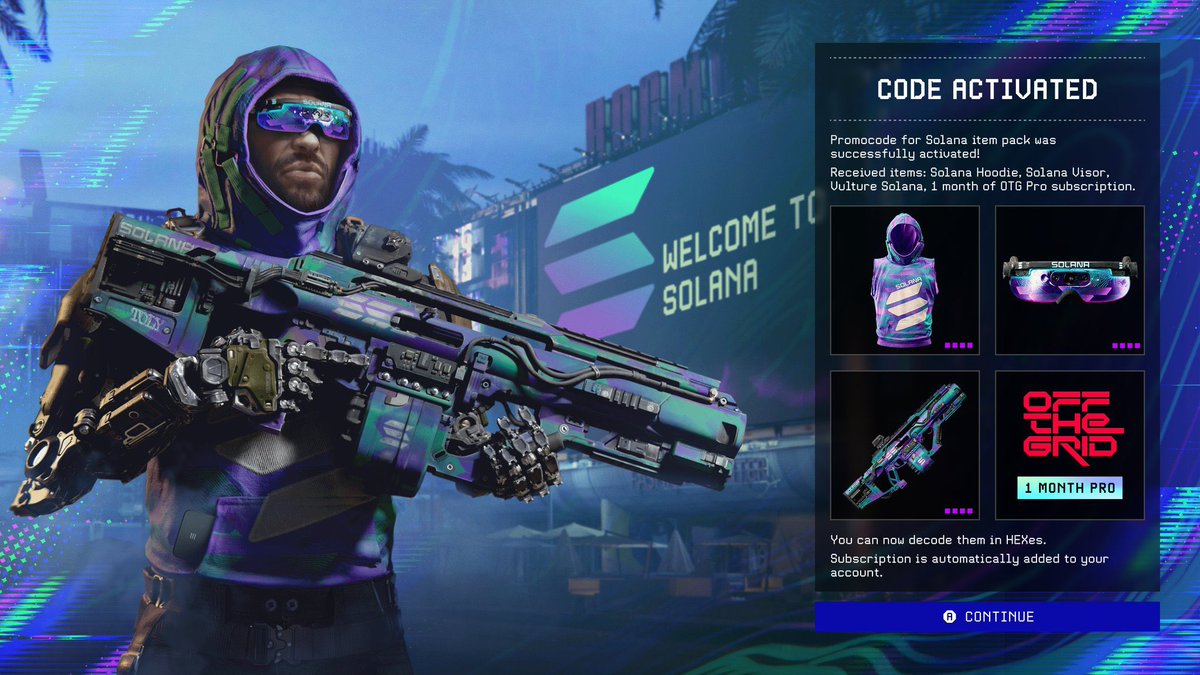 MercilessHub's tweet image. 💥 Off The Grid x Merciless GIVEAWAY 💥

We’re giving away exclusive @solana  x @playoffthegrid  Item Packs ‼️

Includes:
-Solana Visor
-Solana Hoodie
-Solana Vulture Weapon
-FREE 1 Month OTG PRO Pass

🟩 To Enter: ✅ Follow @MercilessHub  + @playoffthegrid  + @GamingOnSolana_…