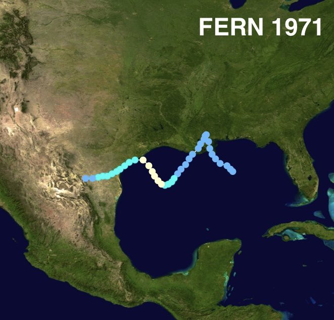 FerragamoWx's tweet image. A TC moving due west across the Northern Gulf is uncommon, but not unheard of — other notable examples being BARRY 2019 and FERN 1971.
Watching this 20% as it crosses FL and moves over the Gulf. Models hint at a brief spin-up.