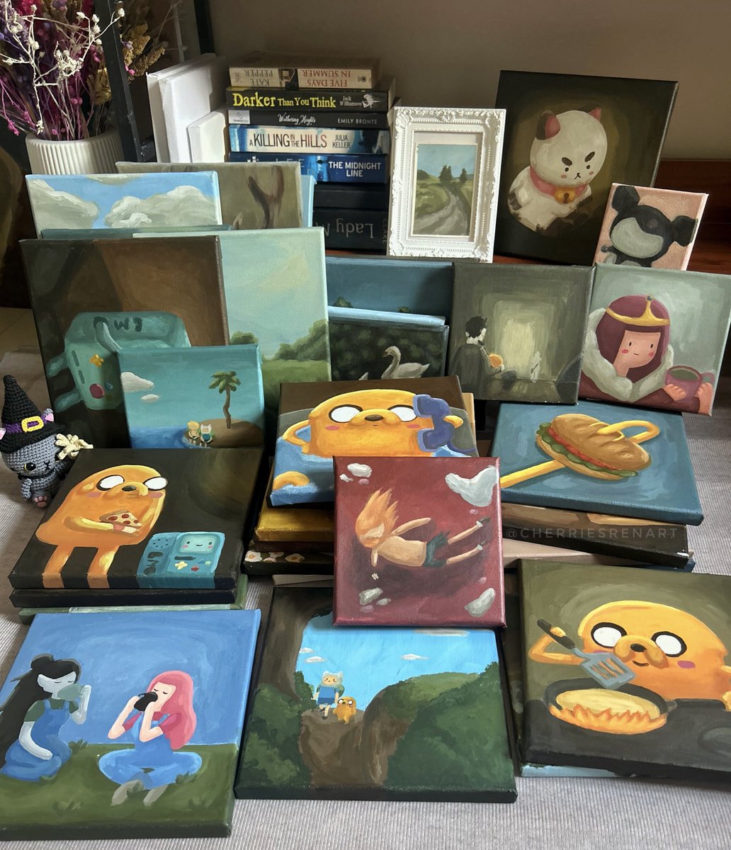 clearance sale! i have way too many paintings at home please take them away from me! paintings go as low as $45 now! link in bio&lt;3