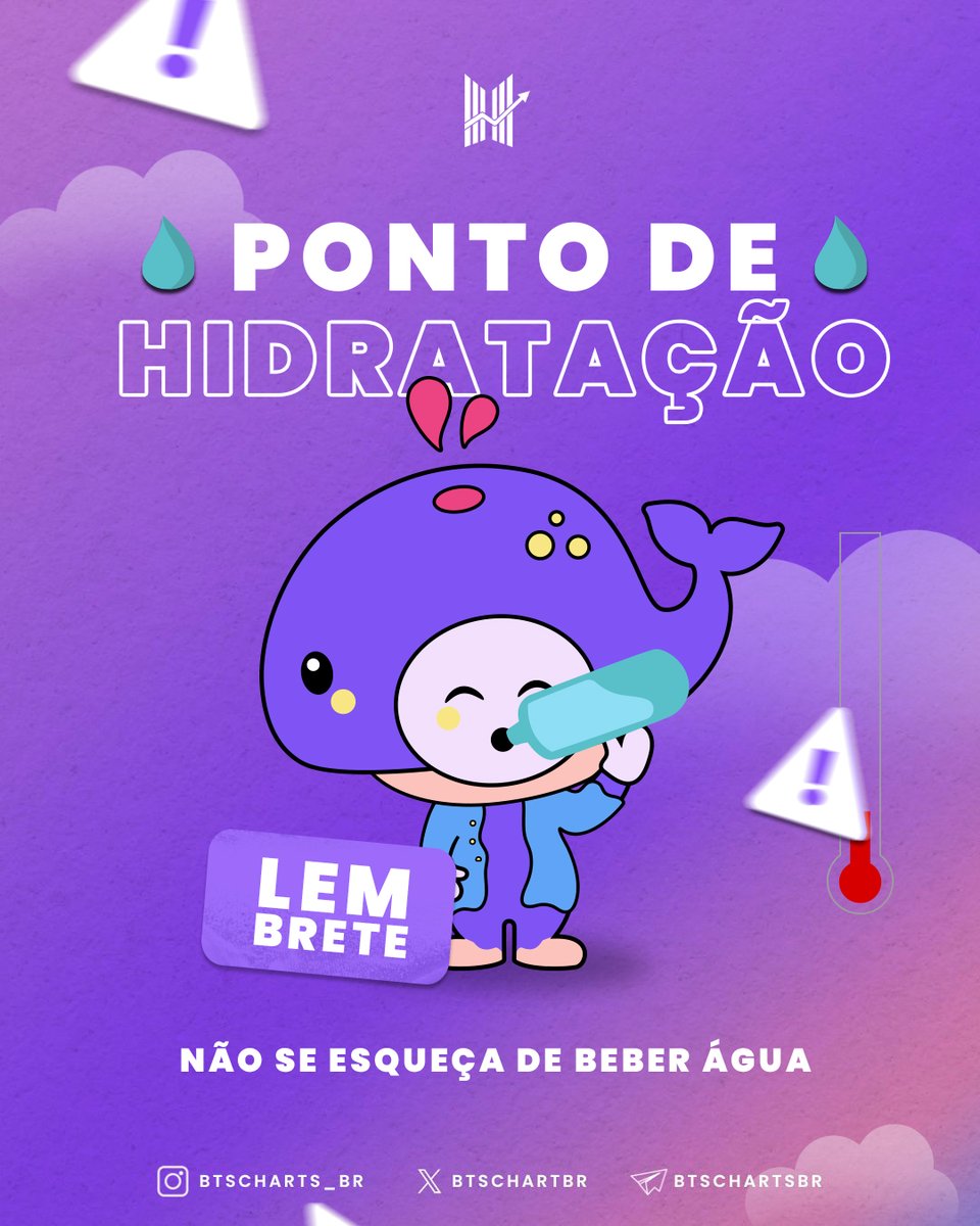 BTSChartBR's tweet image. 🍶| PARADA OBRIGATÓRIA DE HIDRATAÇÃO
Tá na hora de beber água, independente de onde você mora está fazendo frio ou não, a hidratação é sempre importante. Todo mundo tem que está saudável para o CB ot7