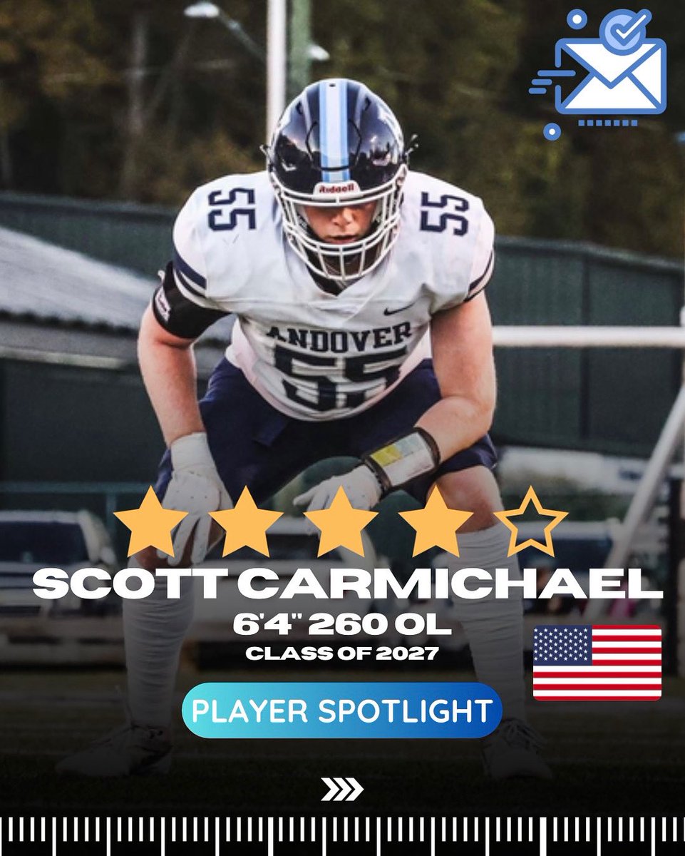 A very talented OL in the class of 2027 🇺🇸 <a href="/scarmichael27/">Scott Carmichael 27’</a> is a player coaches need on their radar!