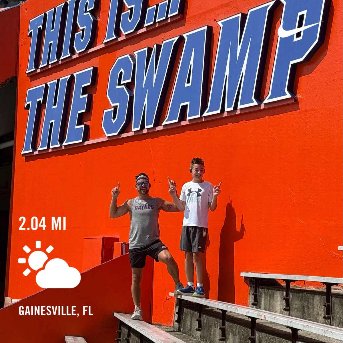 JayKondrk77's tweet image. It’s been so long since be u ran but couldn’t pass up the chance to do a ⁦@GatorsFB⁩ stadium run w the boy while the girl has ⁦@GatorsGym⁩ camp #chomp #nikerunning #comebackrun