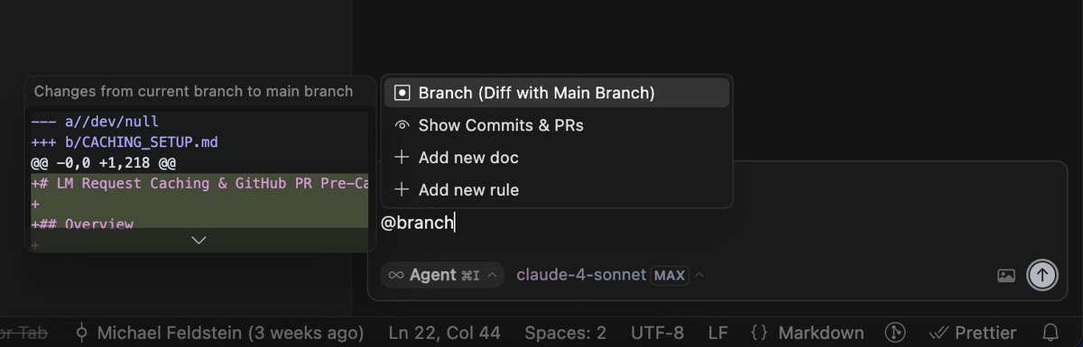 @ branch is my #1 favorite feature of cursor, so easy to start a new chat and tell it this is what we've done so far